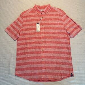 Southern Tide Red and White Button Down Casual Shirt